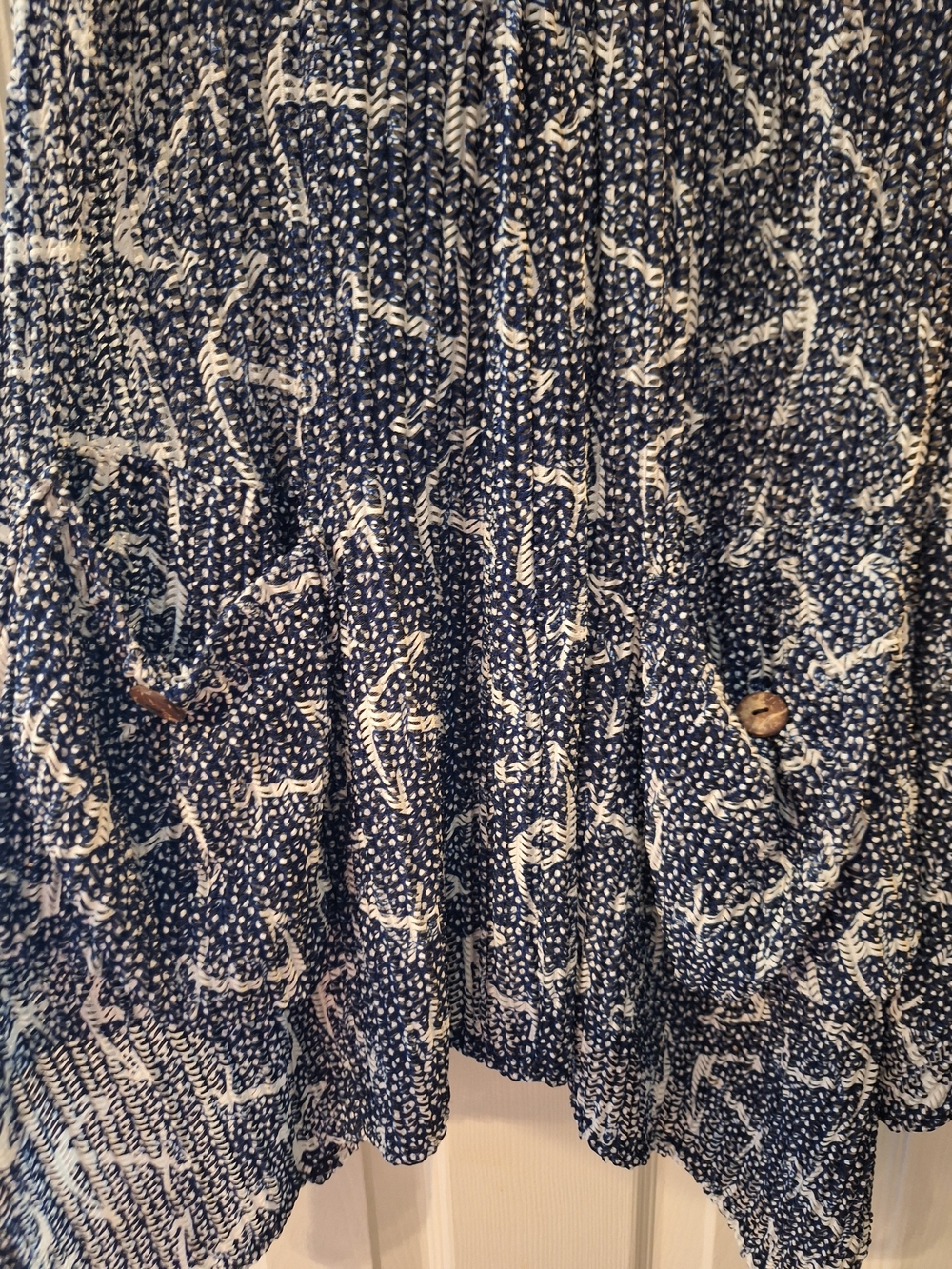 Paradise Navy Anchor Pattern Swim Cover Up Dress Size M/L - Picture 6 of 8